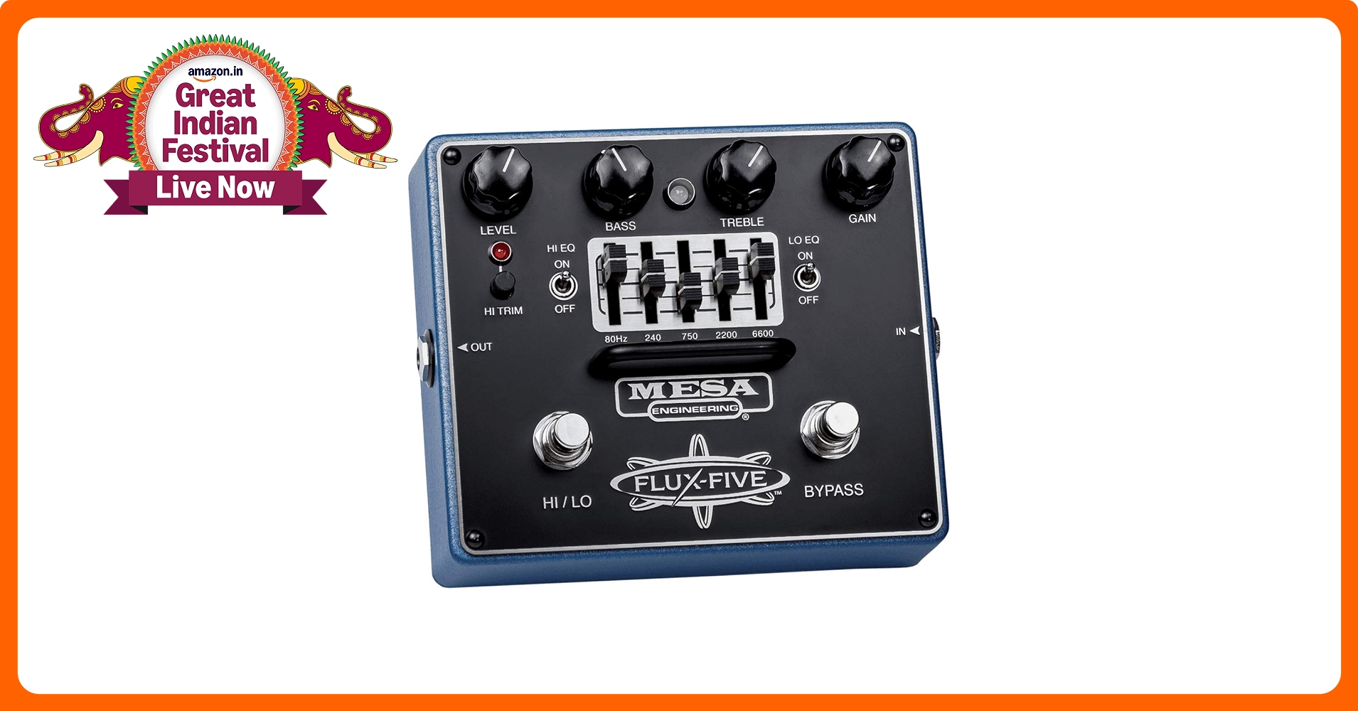 Mesa Boogie Flux-Five Overdrive Pedal with 5-Band EQ